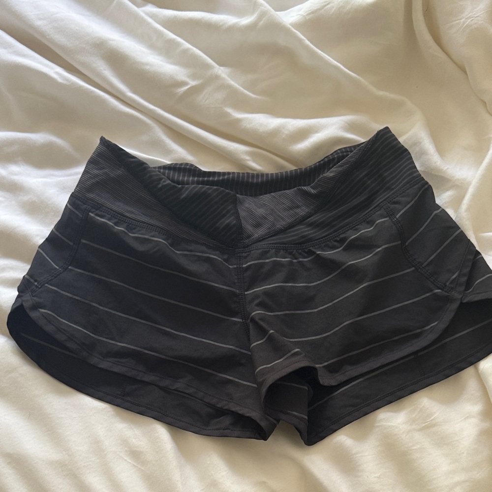 Women's Black Striped Shorts
